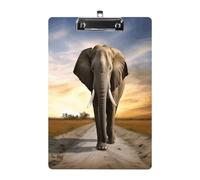 Elephant Walking Clipboard Sturdy Low Profile Clip Clipboards Hanging Hole with Hanging Clipboard Acrylic Clip Board Holds 100 Sheets12.5x8.5In