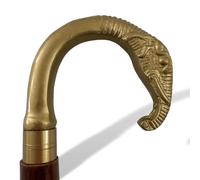 Elephant walking stick hiking strolling stick 92cm brass wood antique style