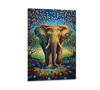 Elephant Wall Art Elephants in The Forest Pictures on Canvas Prints Decorations for Home Office & Kitchen 08x12inch(20x30cm)
