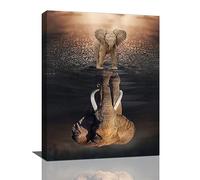 Elephant Wall Art Mindset Is Everything Wall Decor Inspirational Elephant Pictures Canvas Prints Motivational Wild Animals Painting Framed Modern Artwork for Bedroom Bathroom Living Room Office