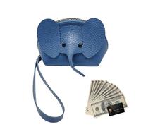 Elephant Wallet: Cute Animal Coin Bag, Mini Zipper for Kids and Adults | Soft Design, Accessory, Compact Money Holder for Via, azul, Consulte la descripción, See description