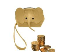Elephant Wallet: Cute Animal Coin Bag, Mini Zipper for Kids and Adults | Soft Design, Accessory, Compact Money Holder for Via, Yellow, Consulte la descripción, See description