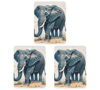 Elephant Watercolor Style Car Air Freshener, 3 Pcs Square Hanging Air Freshener Cards, Long Lasting Fragrance Scented Cards for Car, Home, Office Black-style