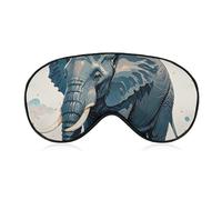 Elephant Watercolor Style Sleep Mask with Adjustable Strap, Breathable Sleep Masks for Women Men, Soft Eye Mask for Side Sleepers, Travel, Office Nap, Airplane & Blocking Light