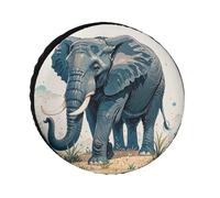 Elephant Watercolor Style Spare Tire Cover, 34inch Oxford Wheel Protector Travel Accessories, Waterproof Dustproof Wheel Tire Covers for RV Jeep SUV Camper Truck