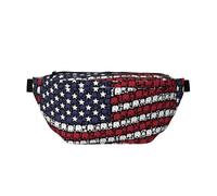 Elephant Waving United States Flag Chest Crossbody Bag Lightweight Sling Pack with Adjustable Strap for Travel Hiking Cycling Shopping