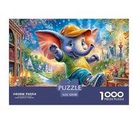 Elephant with Balloons Puzzle 1000 Pieces Challenge High Difficulty Educational Game Suitable for Decompression DIY for Adults & Kids Age 12 Years Up 52x38cm/1000pcs