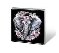 Elephant with Boho Flower Funny Lapel Tie Pin Buttons Brooch Badge Pin Clothes Hat Accessories for Men Women