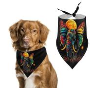 Elephant With Butterfly Ears Moon Cute Dog Bandanna Scarf Printed Adjustable Triangle Pet Kerchief for Dogs And Cats