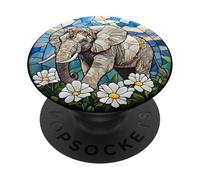 Elephant with Flowers Artwork PopSockets Adhesive PopGrip