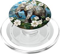 Elephant with Flowers Artwork PopSockets PopGrip for MagSafe