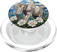 Elephant with Flowers Artwork PopSockets PopGrip for MagSafe