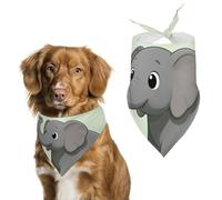Elephant with Gray Dog Bandana, Soft Breathable Pet Scarf, Personalized Dog Bib Kerchief for Small Medium Large Dogs Cats, Exquisite Pet Neckerchief for Daily Wear, Travel, Party