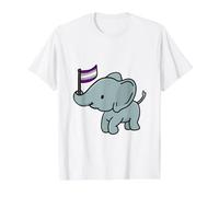 Elephant with Graysexual Pride Flag Value Graphic T-Shirt, Men, White, M