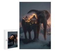 Elephant with Mountain Landscape Inside Jigsaw Puzzle for Adults And Families, 1000 PCS, A Creative Way to Unwind after A Busy Day, for Family Nights