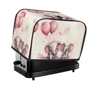 Elephant with Pink Balloons Toaster Cover 2 Slice, Waterproof Bread Machine Covers with Pockets Universal Size Kitchen Small Appliance Cover with Handle, Dust and Fingerprint Protection