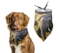 Elephant with Sunflower Spring Summer Dog Bandanas Soft, Dog Scarf Washable Triangle, Pet Bandana Cute Outdoor Accessories for Small Dogs Cat Pet