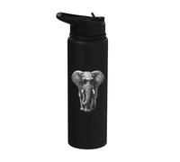 Elephant with Sunglasses Animal Art Safari Elephant Lover Stainless Steel Insulated Water Bottle