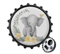 Elephant with Wreath 2 in 1 Magnetic Bottle Opener for Fridge | ABS Magnetic Beer Bottle Opener with Cap Catcher Fridge Magnet Bottle Opener for Kitchen Home Bar Camping Picnic