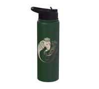 Elephant Yin Yang Balance Lotus Leaves Stainless Steel Insulated Water Bottle
