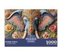 Elephant1000 Puzzles for Adults Challenging Beautiful Decoration Puzzle Fun Challenging Mighty Cute And Cool Brainteasing Adults Jigsaw Puzzle 38x26cm/1000pcs Educational Games