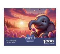 Elephant1000 Puzzles for Adults Jigsaw Puzzles Beautiful Decoration Puzzle Impossible Hard Difficult Challenging Mighty Cute And Cool Brainteasing Adults Jigsaw Puzzle 70x50cm/1000pcs