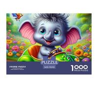 Elephant1000 Puzzles for Adults Jigsaw Puzzles Beautiful Decoration Puzzle Impossible Hard Difficult Challenging Mighty Cute And Cool Brainteasing Adults Jigsaw Puzzle 70x50cm/1000pcs