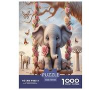 Elephant1000Pieces JigsawPuzzlesAnimal Elephant ForAdult Challenging LargePiecePuzzles Age12+byth Challenging The Impossible Difficult Game Fun, Challenging 70x50cm/1000pcs
