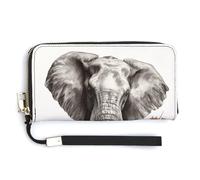 Elephant5 RFID Blocking Wallet for Women,Clutch With Change Pocket, Wristlet Wrist Strap with Card Slots