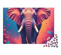 ElephantJigsaw Puzzle Animal Non Toxic Couples Logic Training Party Game Best Puzzle Gift 1000 Pieces 38x26cm/1000pcs