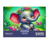 Elephants 1000 Jigsaw for Adults Challenging Beautiful Decoration Puzzle Fun Challenging Dream Elephant Brainteasing Adults Jigsaw Puzzle 70x50cm/1000pcs