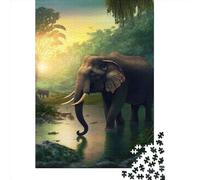 Elephants Animal 3 1000 Piece Puzzles For Adults Creative Rectangular Puzzle Wooden Puzzle Puzzle Jigsaw for Friends Family 1000pcs (75x50cm)