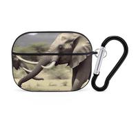 Elephants Animals AirPod Pro Case, Anti Scratch Hard PC Cover with Keychain, AirPod Pro 2nd/1st Case Accessories for Women Men, Black-Style