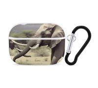 Elephants Animals AirPod Pro Case, Anti Scratch Hard PC Cover with Keychain, AirPod Pro 2nd/1st Case Accessories for Women Men, White-Style