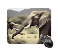 Elephants Animals Mouse Pad Non-Slip & Waterproof Mousepad for Desk, Ultra Thin Rectangle Mouse Mat for Office, Gaming, 20 * 25cm