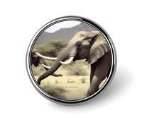 Elephants Animals Round Badge for Men Women, Durable & Stylish Lapel Pins, Lightweight Metal Badges for Shirts, Jackets, Hats