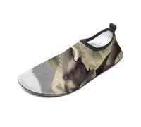 Elephants Animals Water Shoes for Men Women, Lightweight Stretch Swim Shoes with Anti-Slip Rubber Sole, Quick-Dry Aqua Socks for Pool, Beach, Surfing, Style, 10 Women/10 Men
