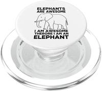 Elephants Are Awesome I Am Awesome I Am An Elephant PopSockets PopGrip for MagSafe