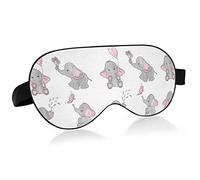 Elephants Butterfly Spraying Water Drops Flower Baloon Eye Masks Cover Blocks Light Sleep Mask Shade Cover Blindfold Relaxing Eyeshade Cover with Adjustable Head Strap for Men Women Kids