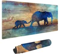 Elephants Customized Large Extended Gaming Mouse Pad with Stitched Edges and Non-Slip Rubber Base,Suitable for Office and Home Use,31.5x15.7 Inches