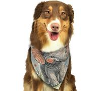 Elephants Dog Bandanas Adjustable Kerchief Triangle Bibs Scarf Washable Soft Pet Bandanas for Medium Large Puppy Cats Pet Costume Accessories Decoration