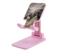Elephants Fighting Adjustable Phone Stand Pink-style