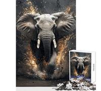 Elephant's Fury Jigsaw Puzzle for Adults 1000 Pieces Secret Santa Gifts Home Decoration Home Decoration Toys for 14+ Puzzle Game Offered size 38x52cm