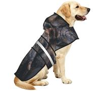 Elephant'S Gaze Waterproof Dog Raincoat And Rain Jacket With Hood, Reflective Strips And Adjustable Belly Strap, Fits Small To Large Dogs