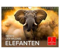 Elephants - giants of the wild UK-Version (Wall Calendar 2026 DIN A4 Landscape), CALVENDO 12 Month Wall Calendar