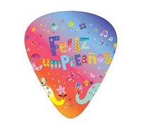 Elephants Guitar Picks 12 Pack Universal ABS Guitar Picks,Happy Birthday Party with Elephants Flowers Kids,for Acoustic and Electric Guitar,Colorful