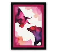 Elephants in Conversation Boho Framed Wall Art Print A1 (84.1×59.4cm) Black, Wall Decor for Living Room, Bedroom, Office & Home, Ready to Hang, Art Gift