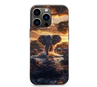 Elephants in Sunset Water Cell Phone Basic Cases TPU Soft Cover Shockproof Slim Phone Case Compatible with iPhone 13 Mini/13/13 Pro/13 Pro Max