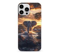 Elephants in Sunset Water Cell Phone Basic Cases TPU Soft Cover Shockproof Slim Phone Case Compatible with iPhone 13 Mini/13/13 Pro/13 Pro Max