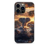 Elephants in Sunset Water Cell Phone Basic Cases TPU Soft Cover Shockproof Slim Phone Case Compatible with iPhone 13 Mini/13/13 Pro/13 Pro Max